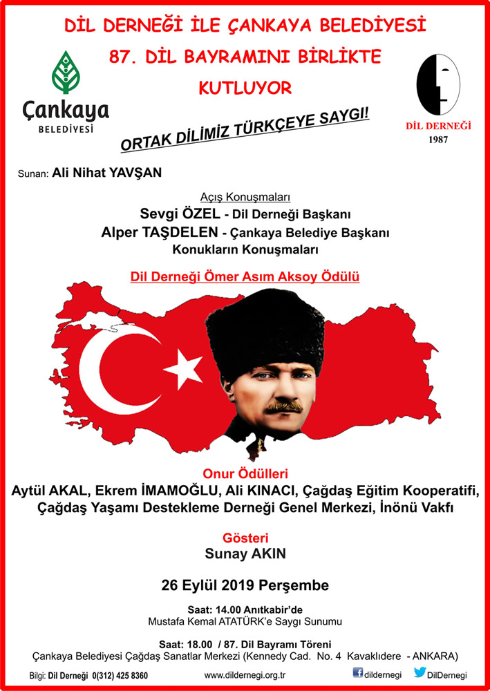 87. Dil Bayramı (26 Eylül 2019)