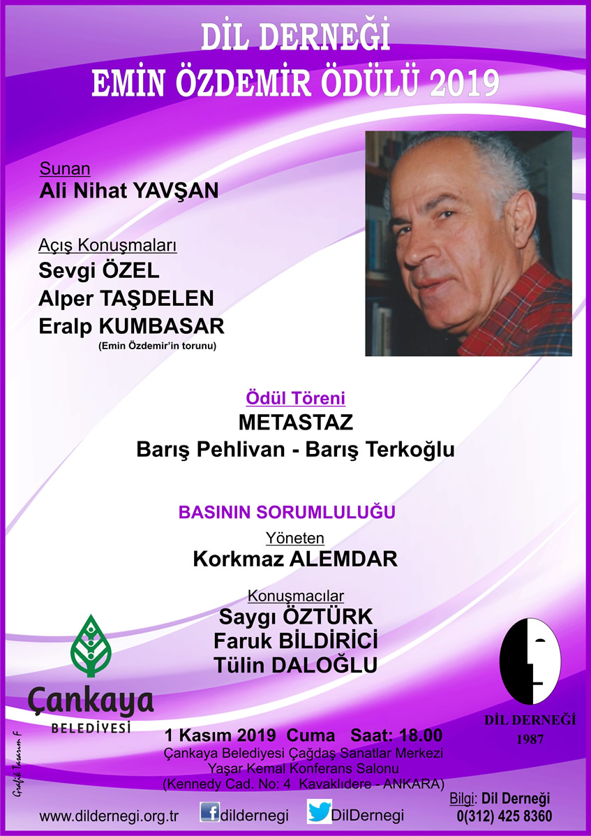 DİL DERNEĞİ EMİN ÖZDEMİR ÖDÜLÜ BARIŞ PEHLİVAN İLE BARIŞ TERKOĞLU’NA