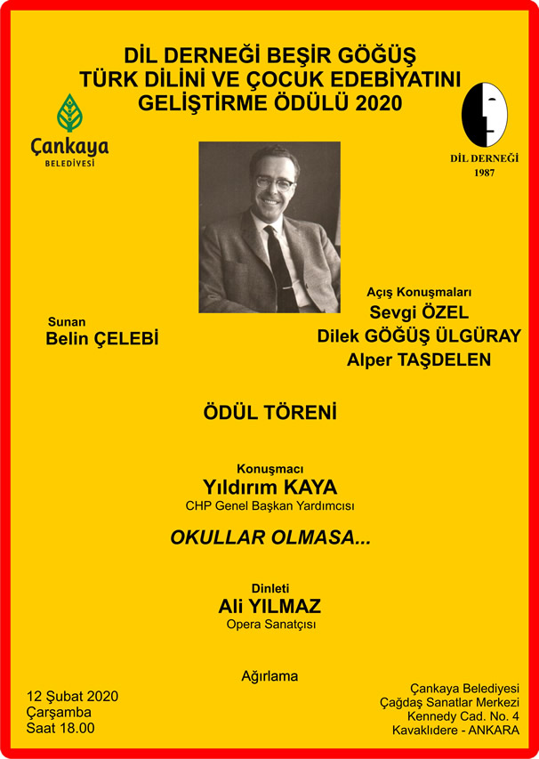 DİL DERNEĞİ BEŞİR GÖĞÜŞ TÜRK DİLİNİ VE ÇOCUK EDEBİYATINI GELİŞTİRME ÖDÜLÜ MEHMET SAYDUR’A VERİLDİ