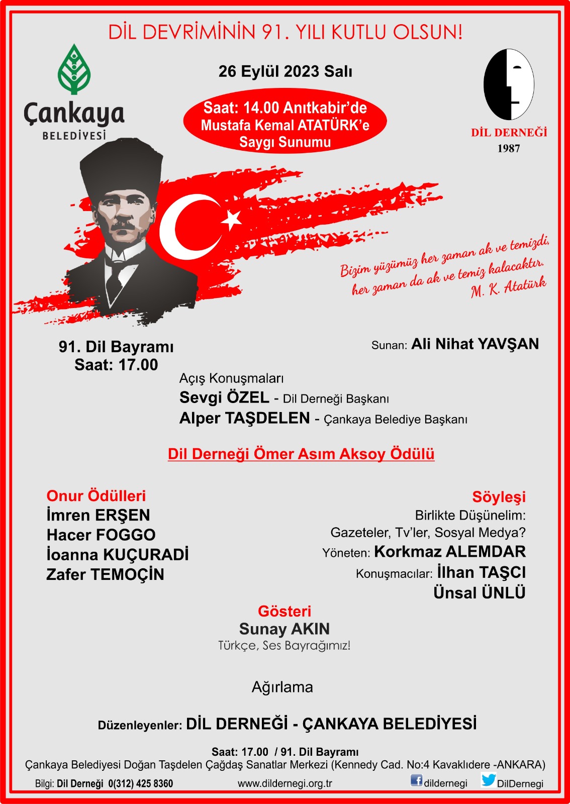 91. DİL BAYRAMI ANKARA’DA COŞKUYLA KUTLANDI