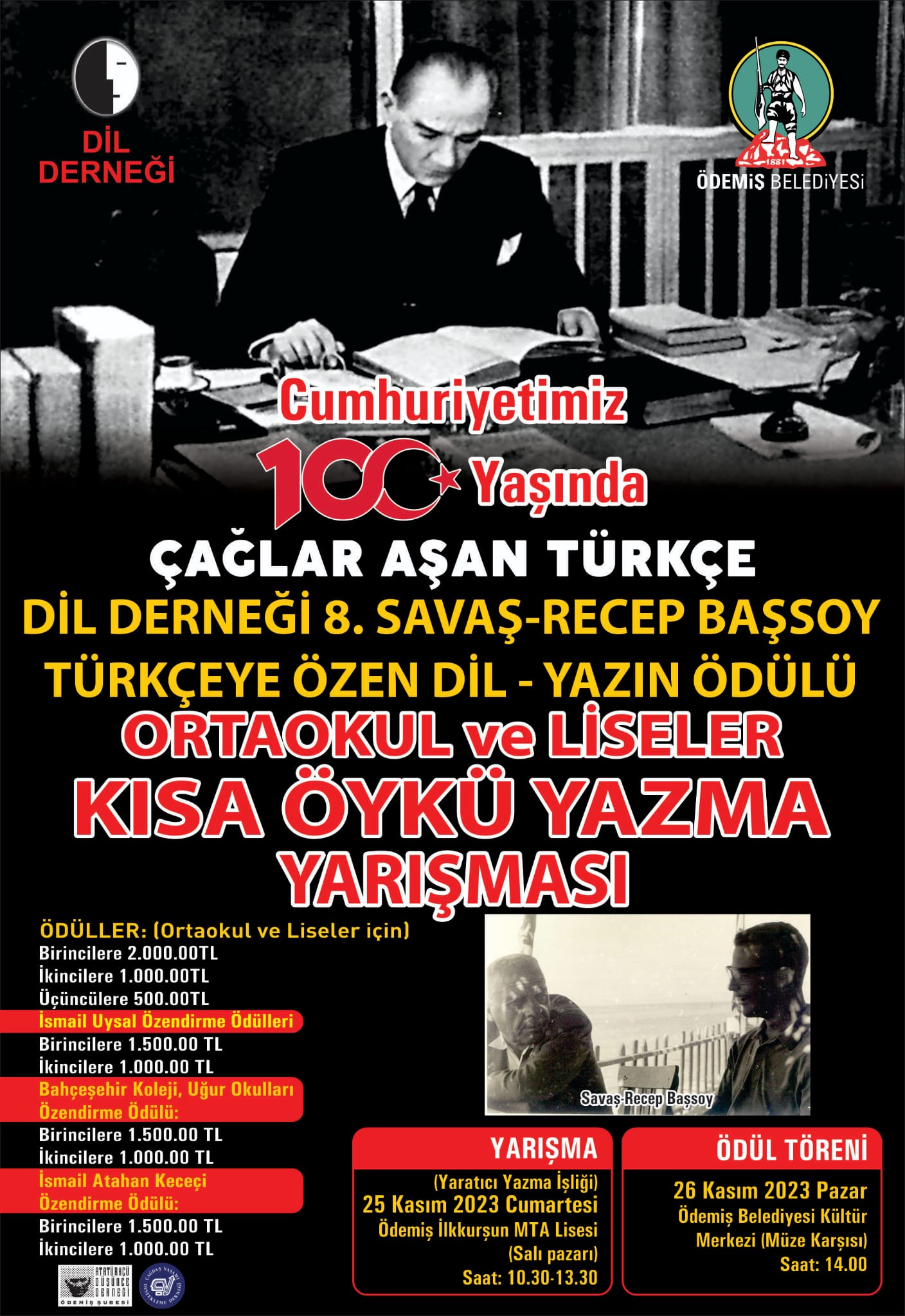 8. SAVAŞ-RECEP BAŞSOY DİL-YAZIN ÖDÜLLERİ ÖDEMİŞ'TE...