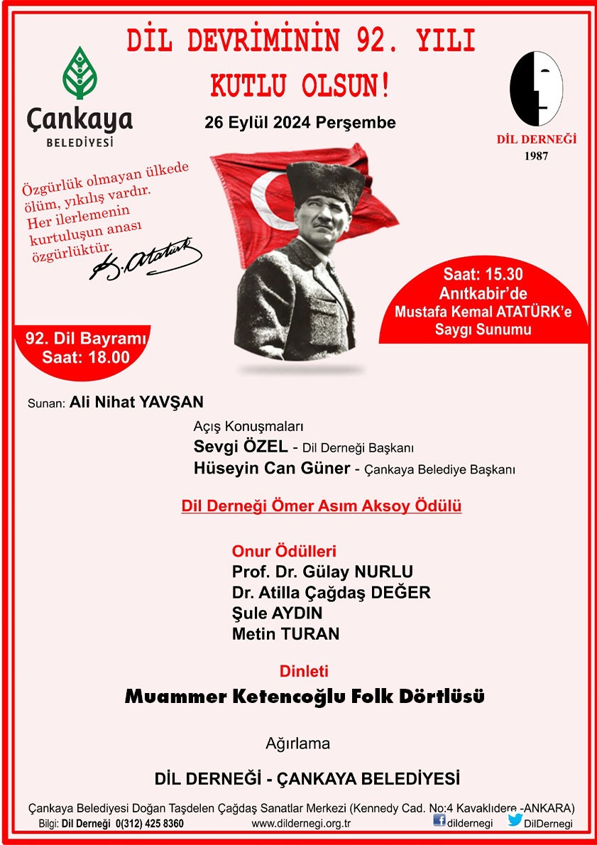 DİL DEVRİMİ'NİN 92. YILI KUTLANIYOR